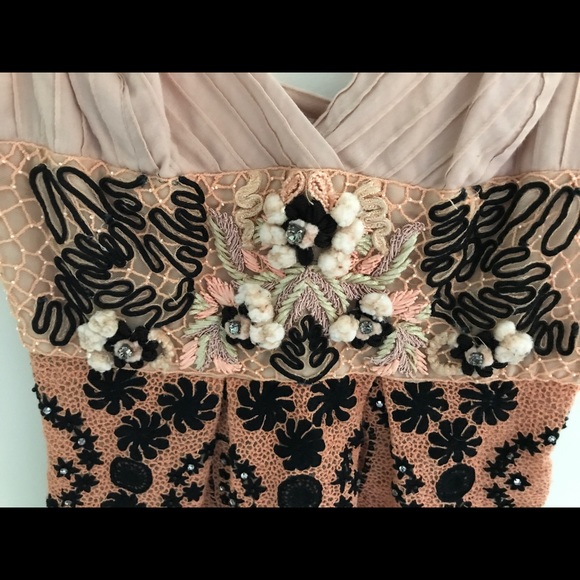 Embellished W/Lace, Rhinestones Black Embroidered Floral Corset Top/Bustier - Picture 4 of 5